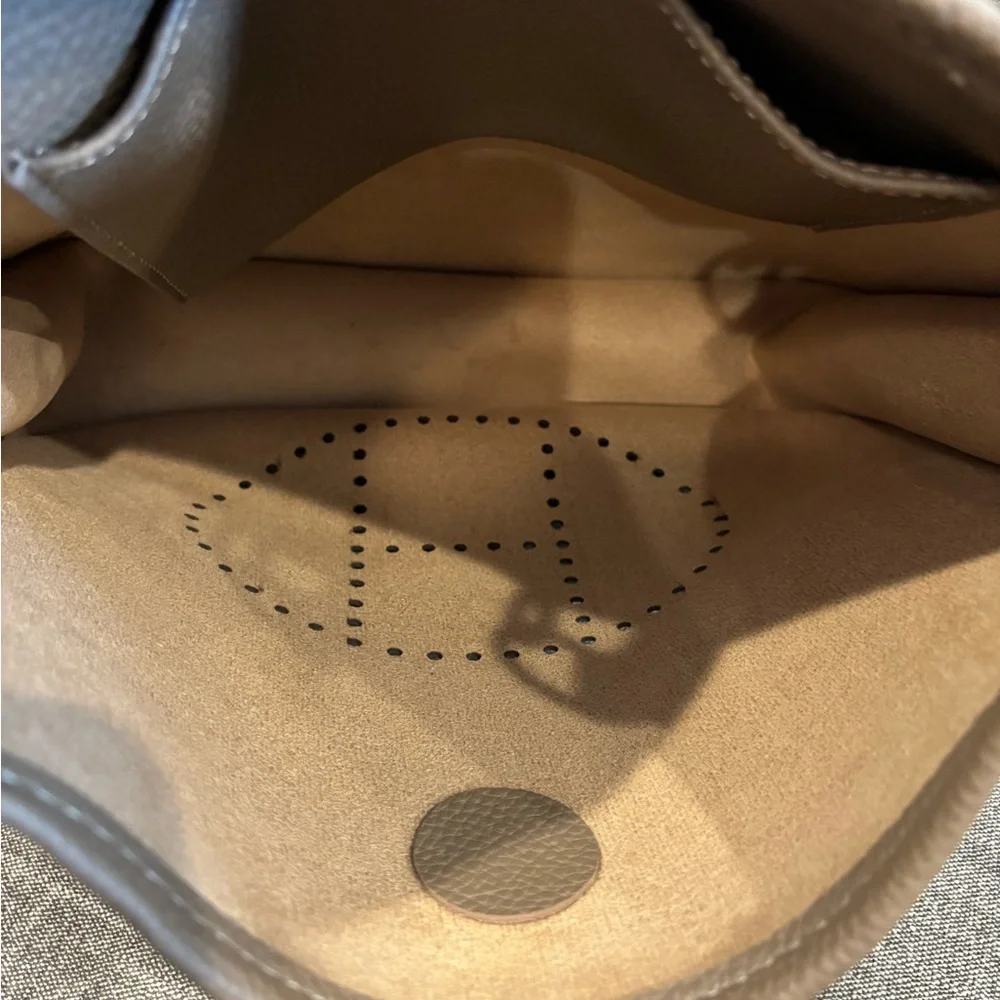 Khaki Leather Crossbody Bag
